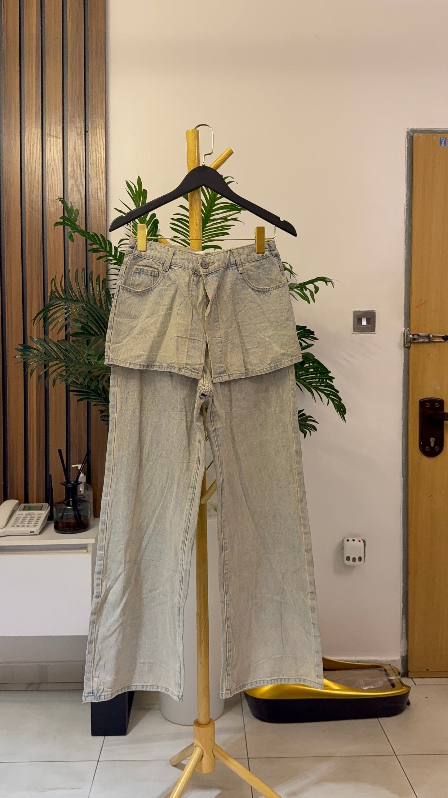 Dirty Baggy Skirt Jeans