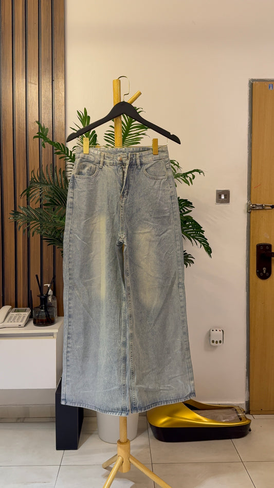 Blue Shimmery Baggy Jeans