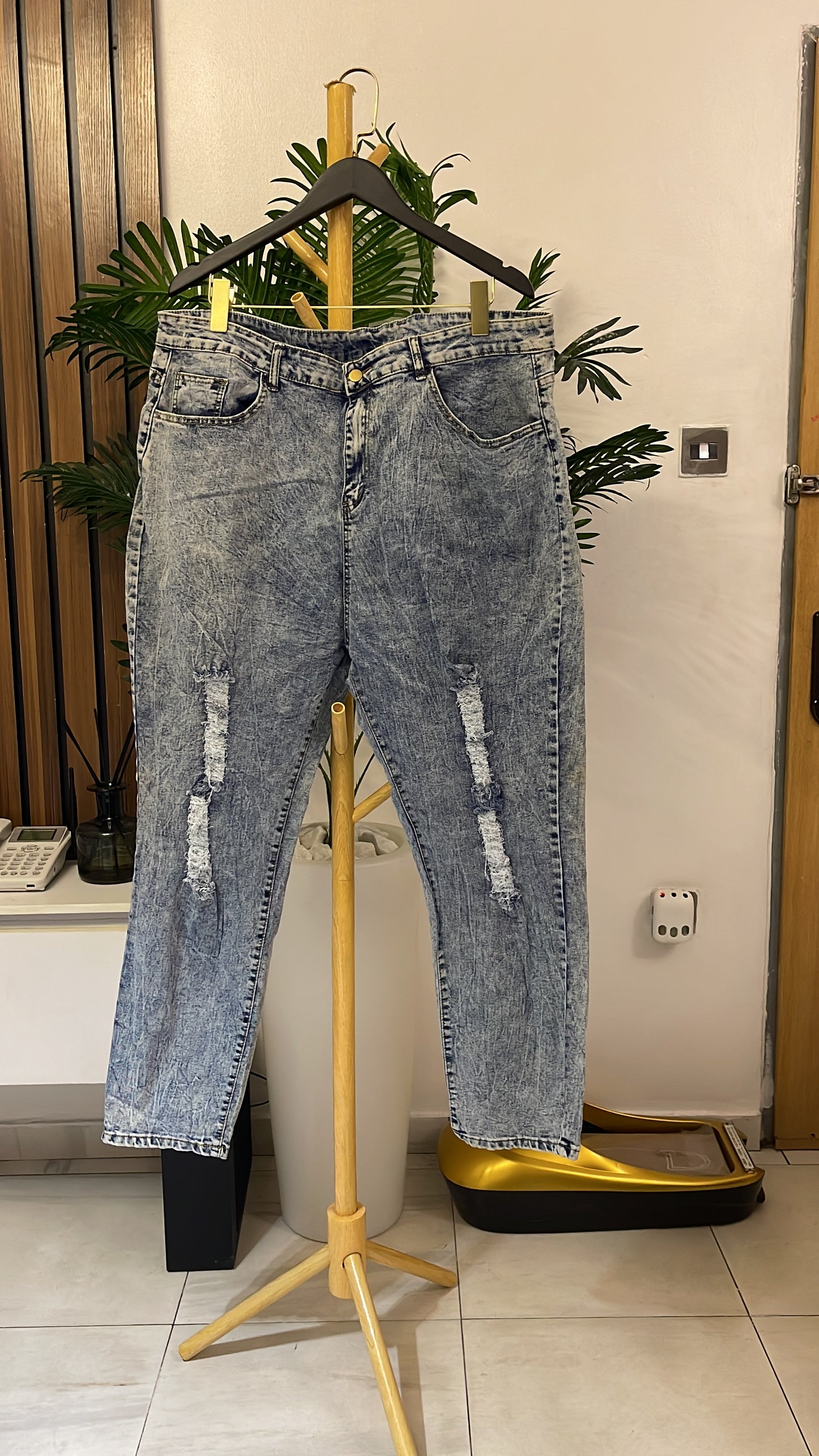 Blue Ripped Skinny Jeans