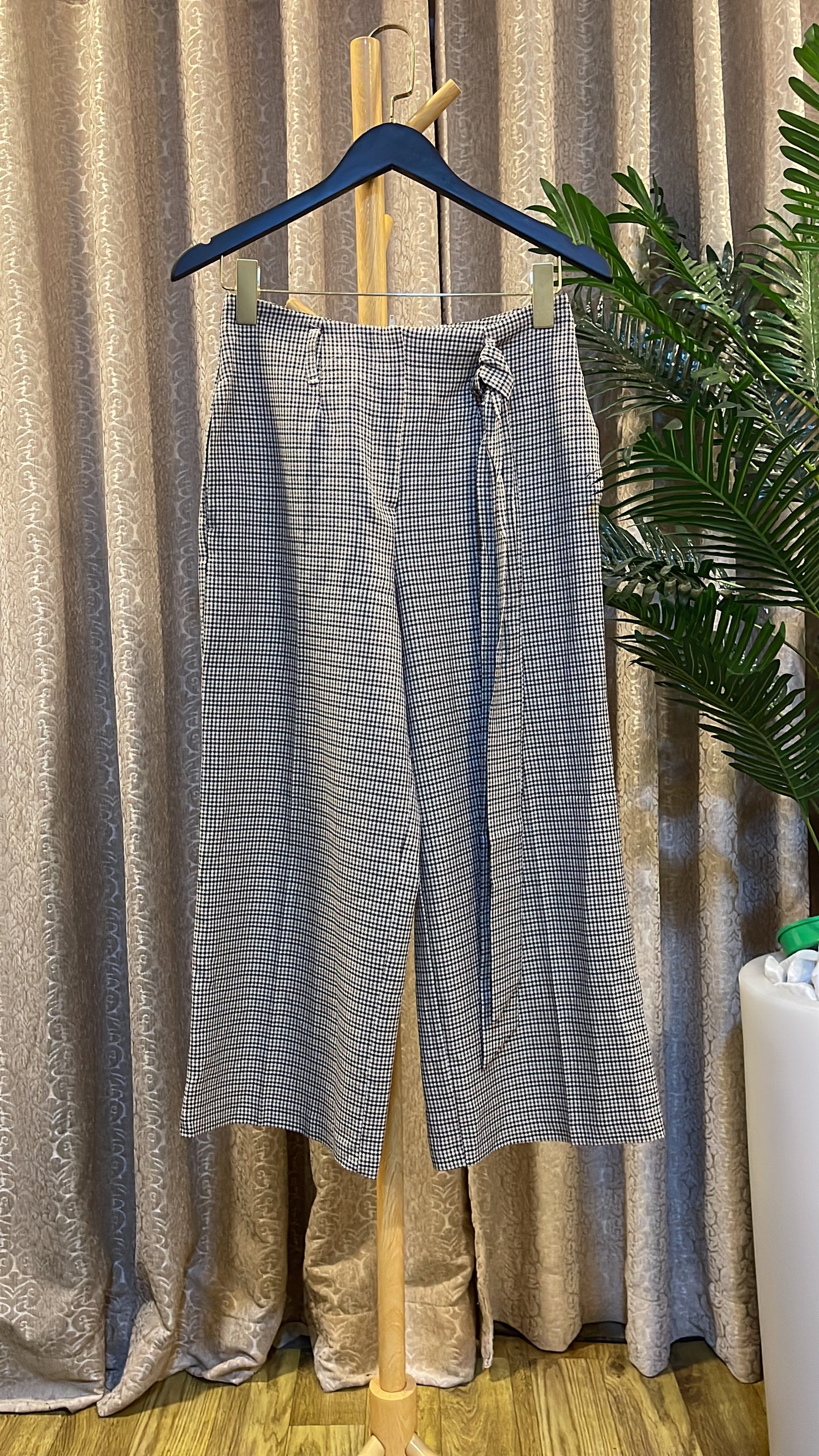 Checkered Palazzo Trouser
