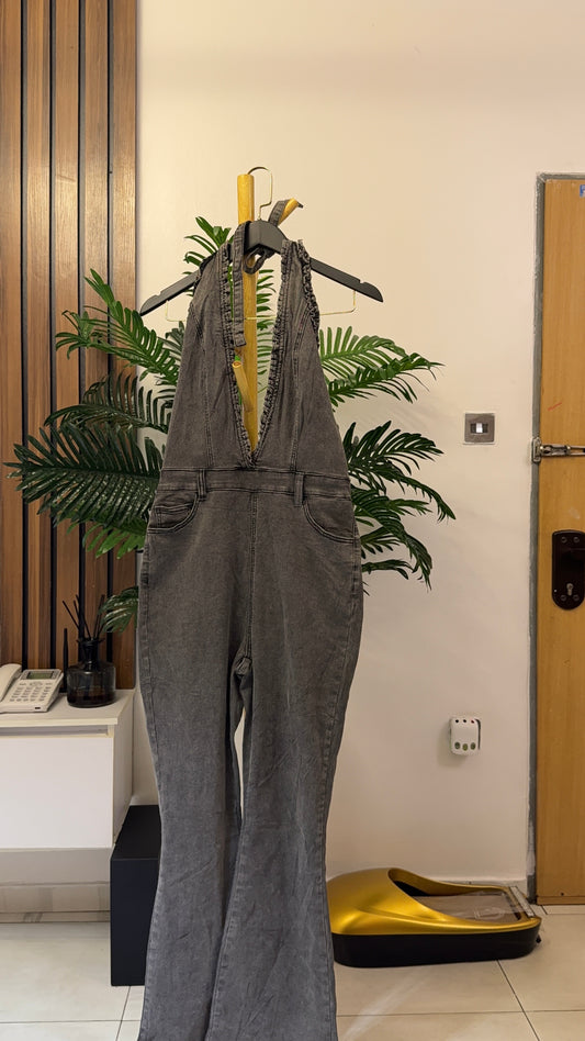 Gray Jeans Jumpsuit
