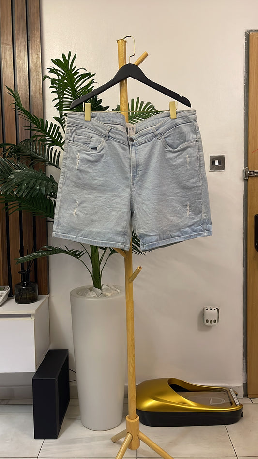 Blue Ripped Jort