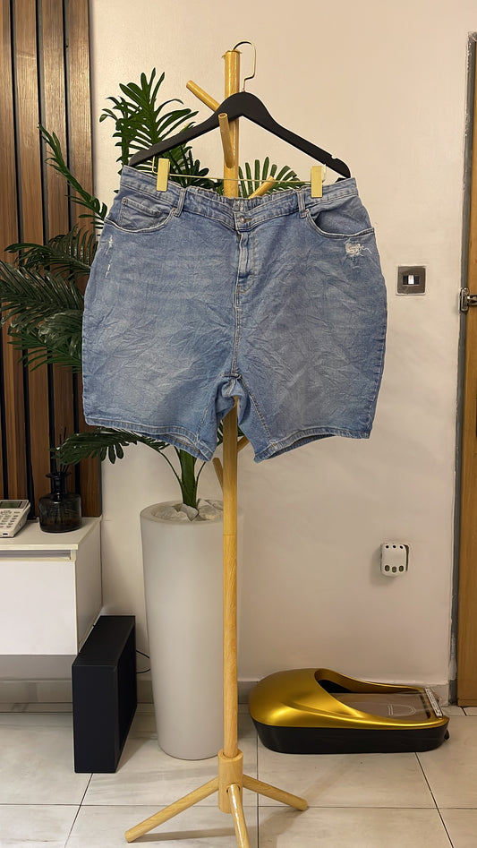 Blue Ripped Jort