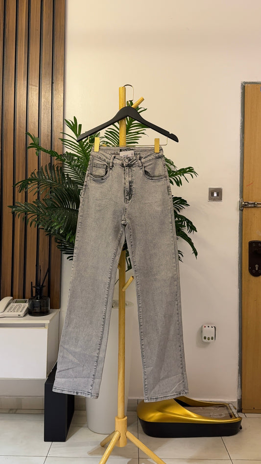 Gray Straight Jeans