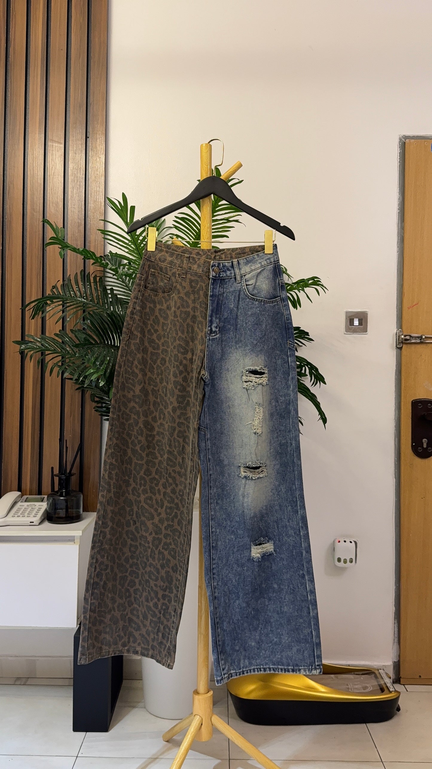 Blue Ripped Baggy Jeans
