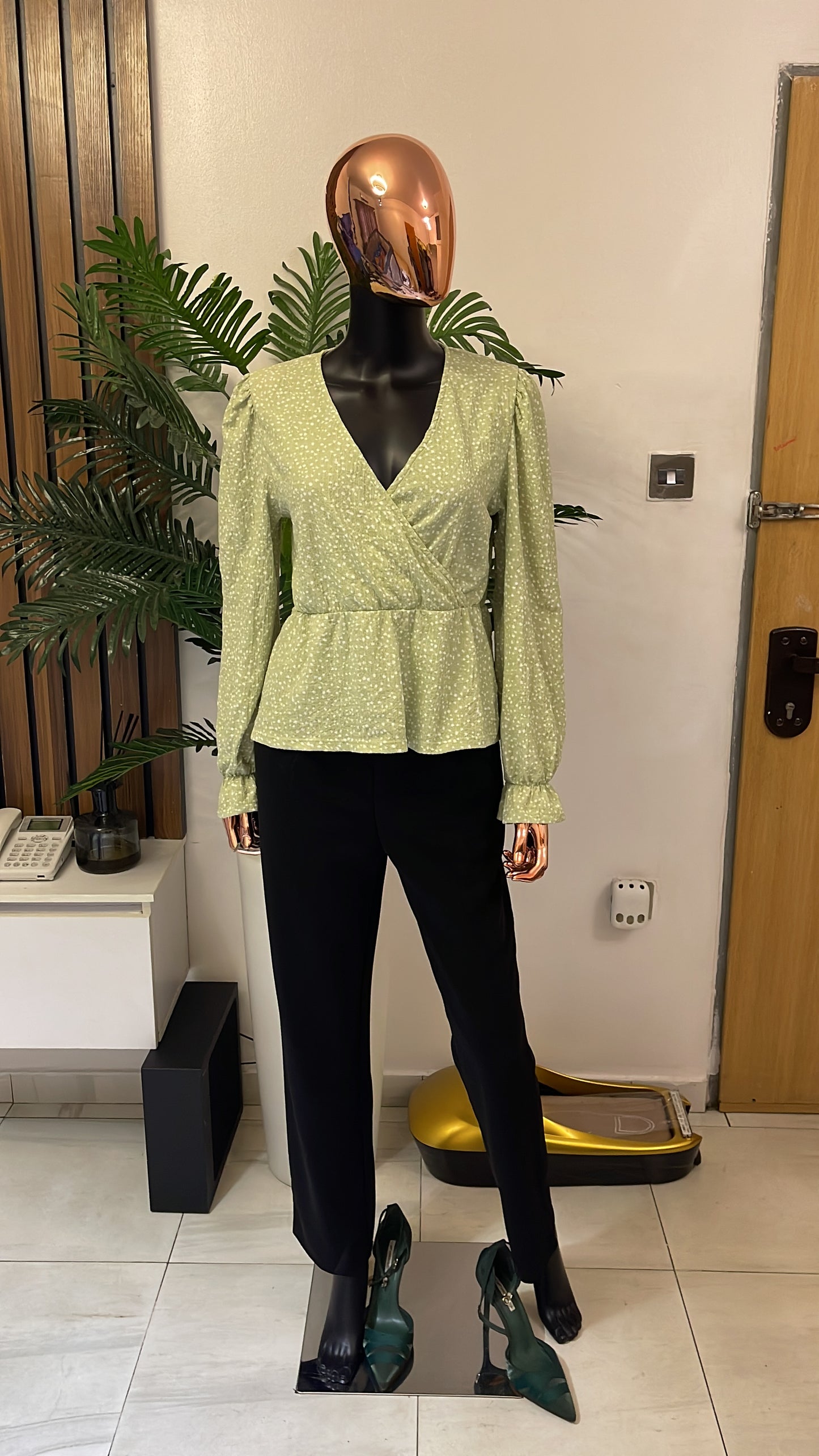 Green Polka Dots Blouse