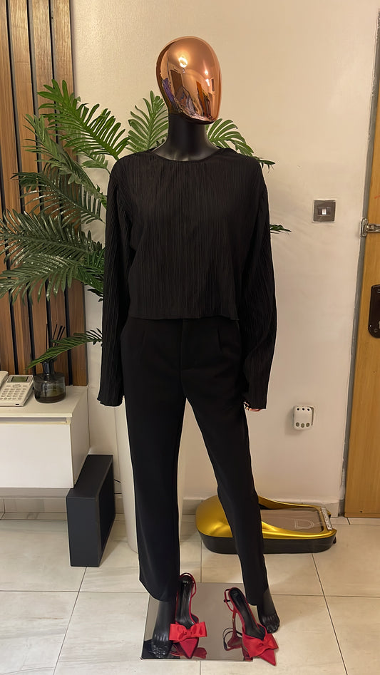 Black Crop Blouse