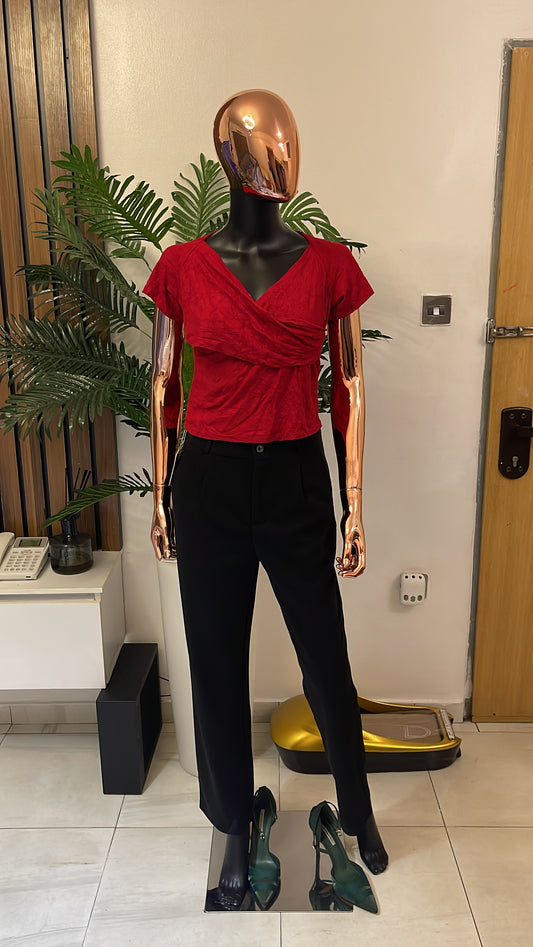 Red Crop Blouse
