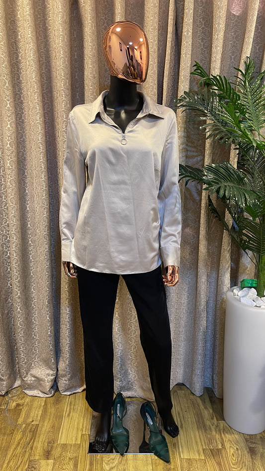Gray Silk Blouse