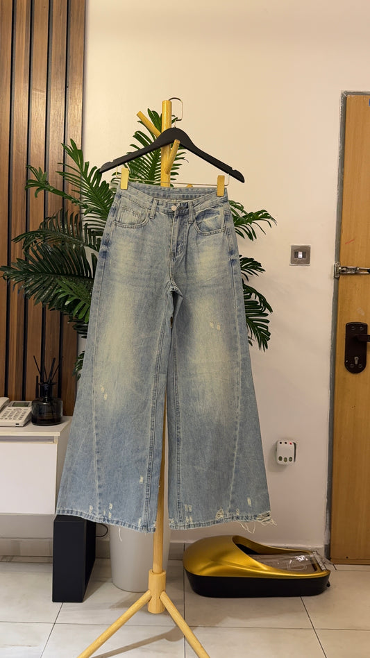 Blue Ripped Baggy Jeans