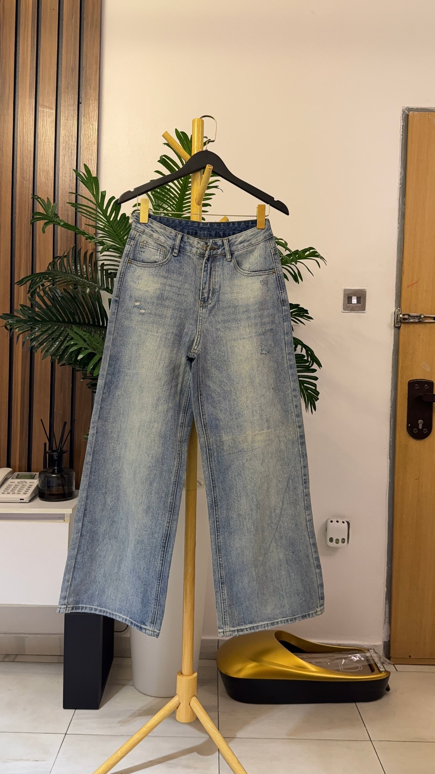 Blue Ripped Baggy Jeans