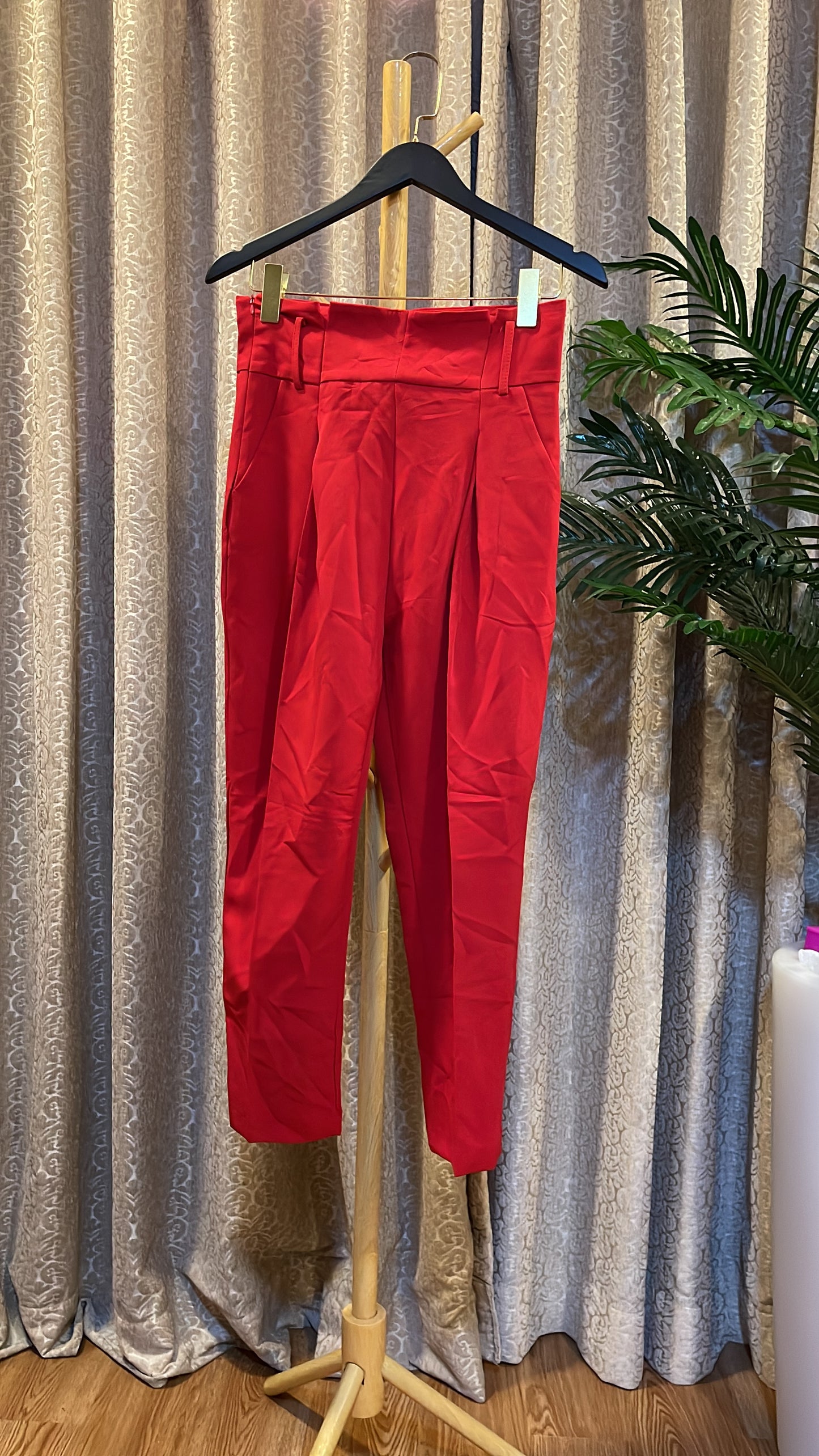 Red Plain Trouser
