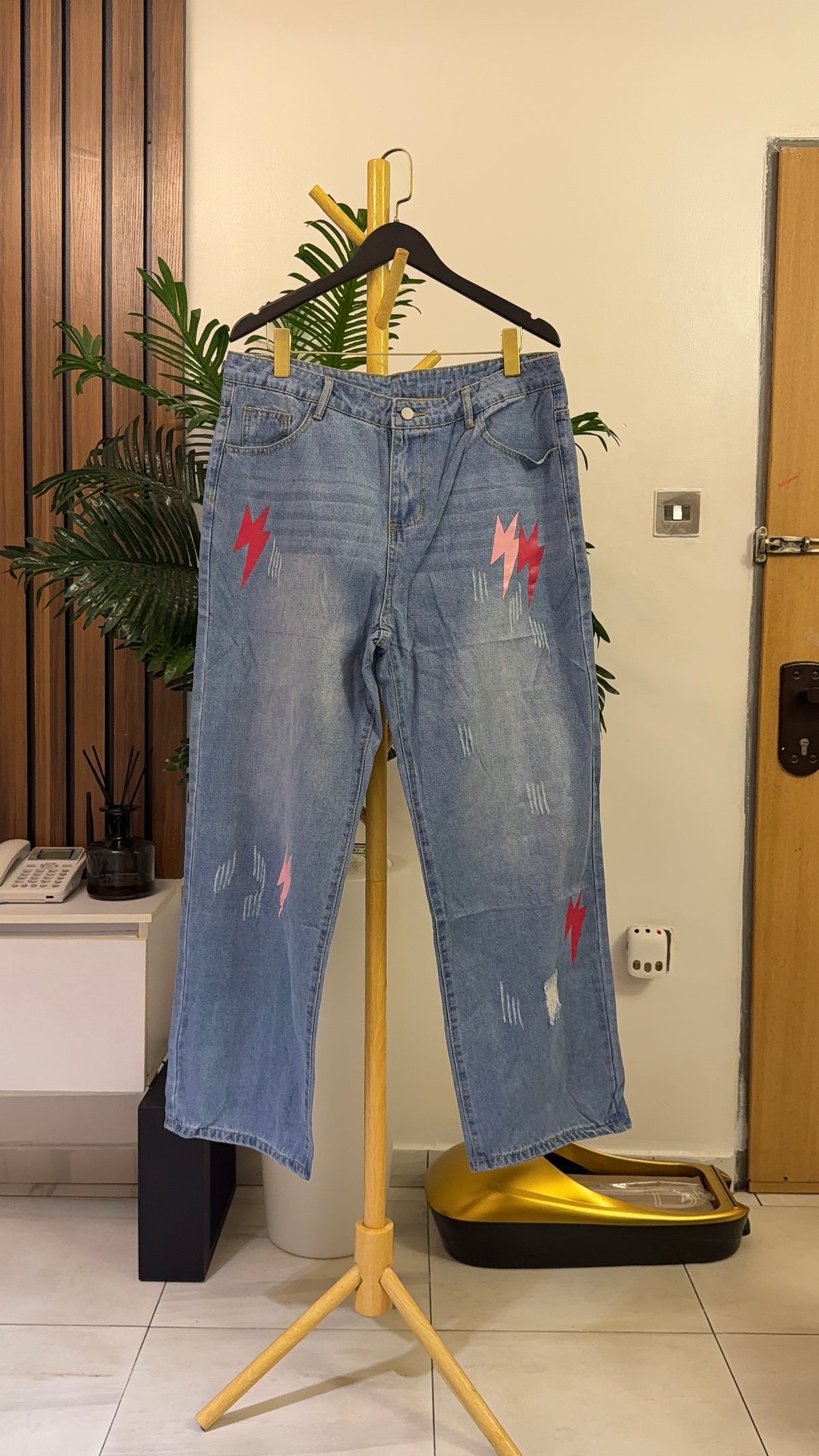 Blue Ripped Boyfriend Jeans
