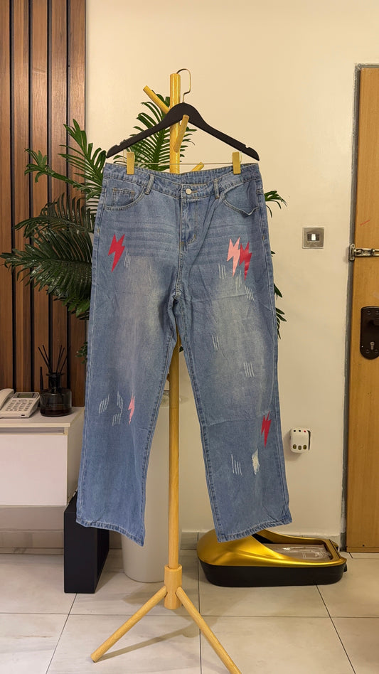 Blue Ripped Boyfriend Jeans