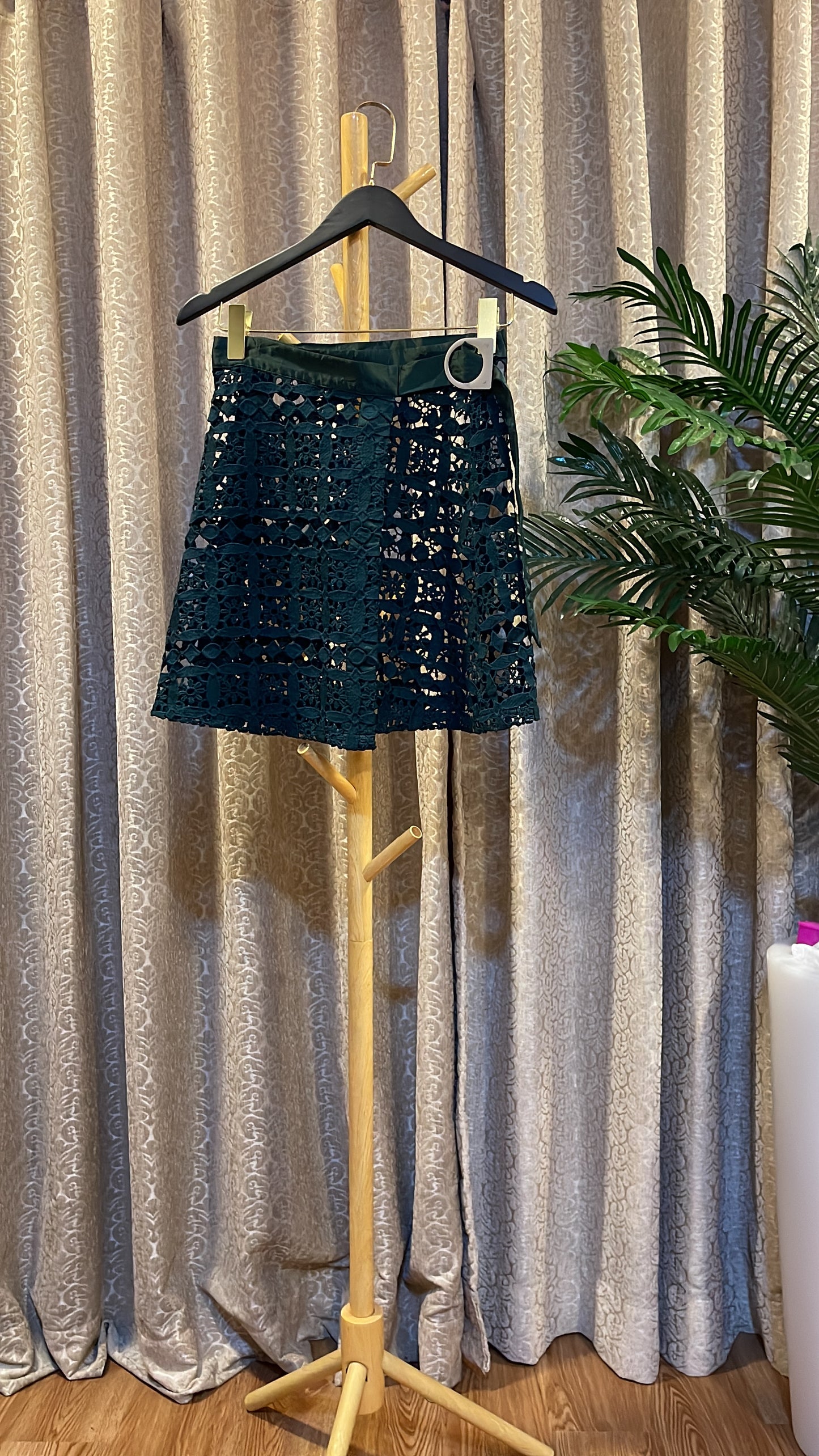 Green Lace Wrap Skirt