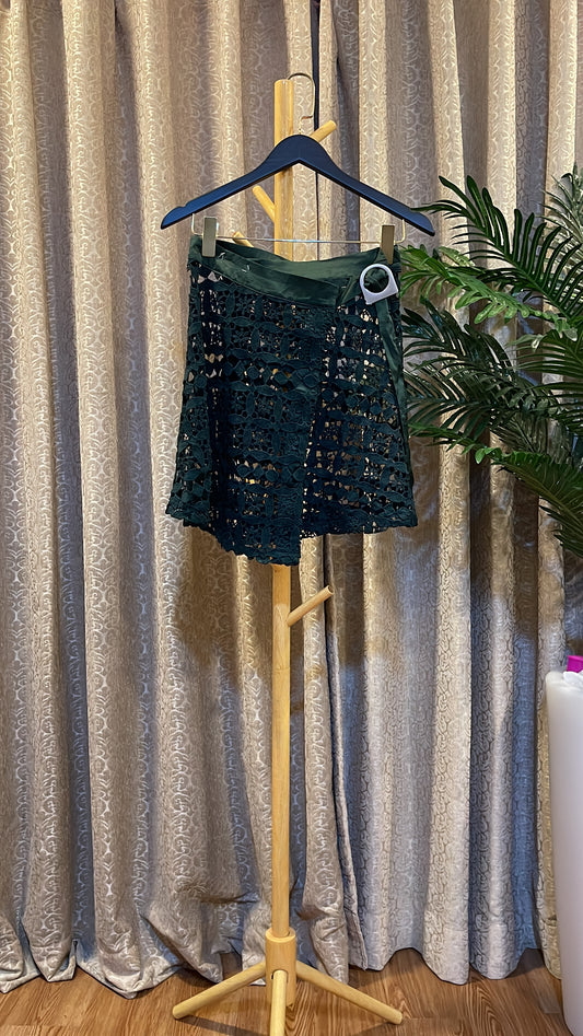 Green Lace Wrap Skirt