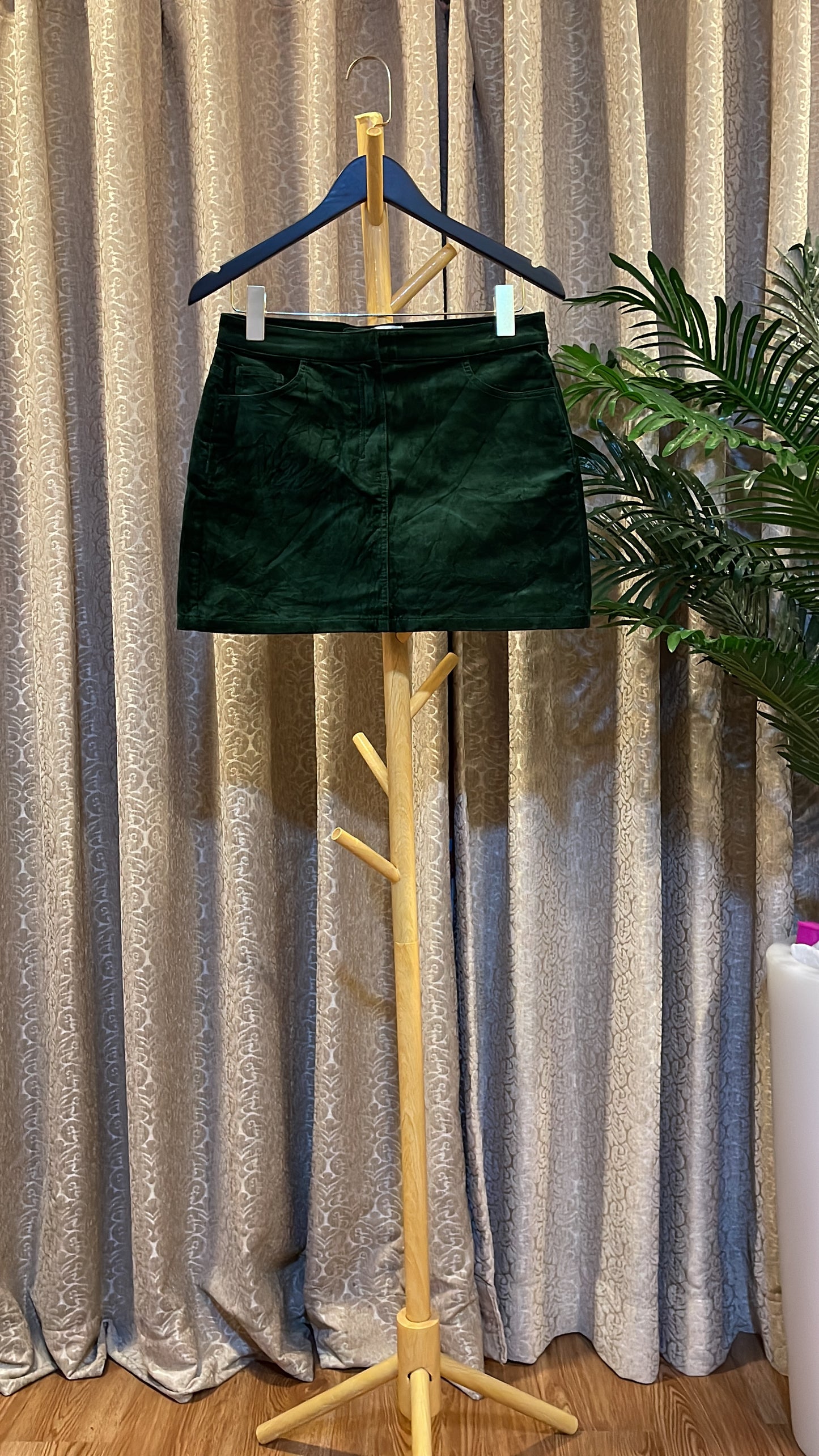 Green Velvet Skirt
