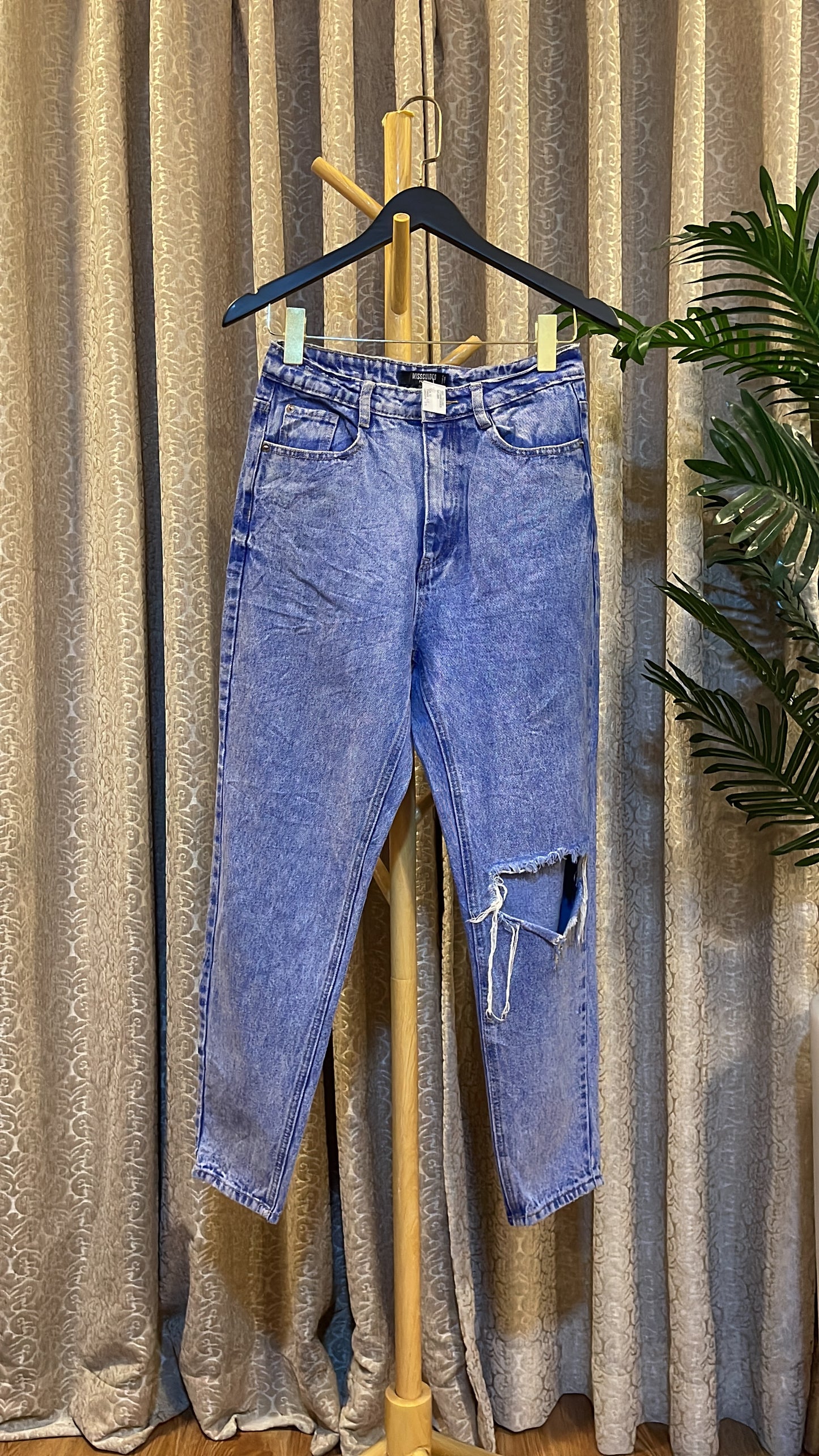 Blue Ripped Mom Jeans