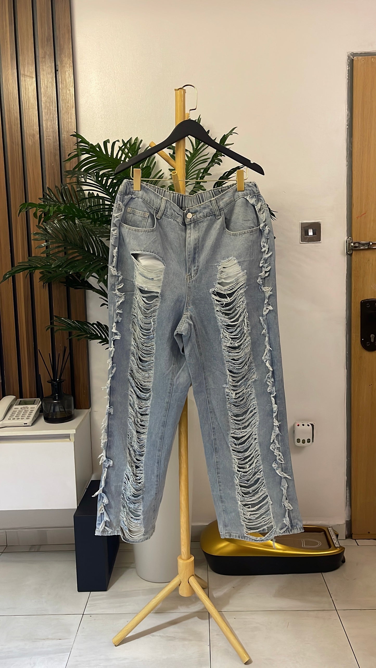Blue Ripped Baggy Jeans