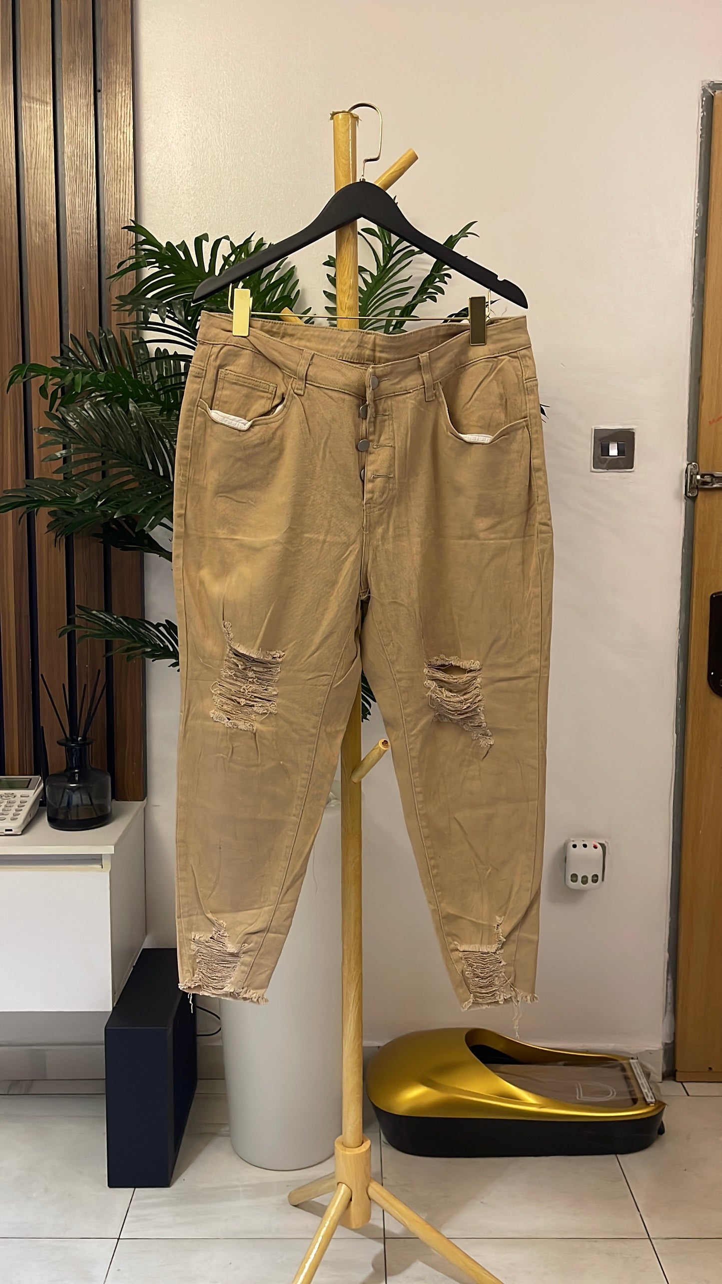Brown Ripped Skinny Jeans