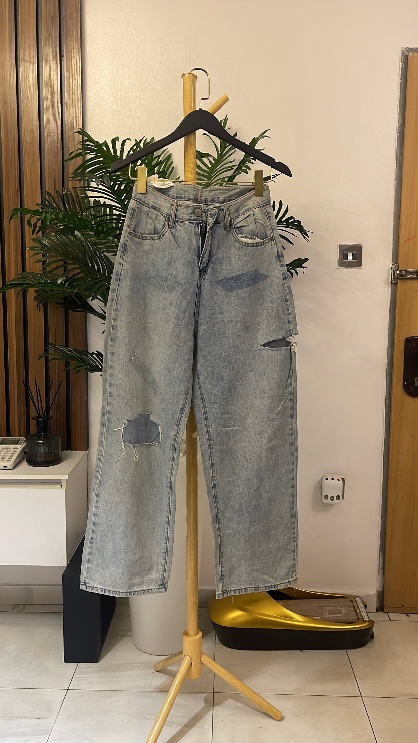 Blue Ripped Baggy Jeans